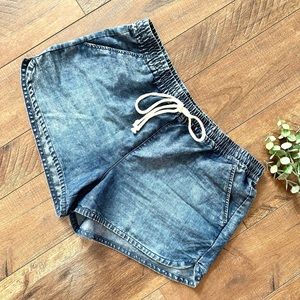 ☀️NO BOUNDARIES Denim Blue Soft Elastic Shorts